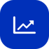 Ícone de gráfico com linha crescente