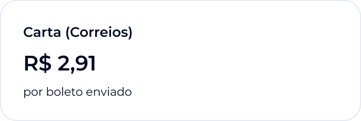 Carta (Correios), R$ 2,91 por boleto enviado