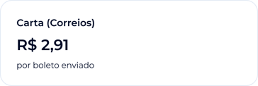 Carta (Correios), R$ 2,91 por boleto enviado