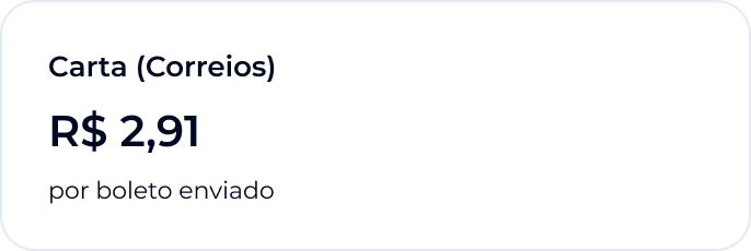 Carta (Correios), R$ 2,91 por boleto enviado